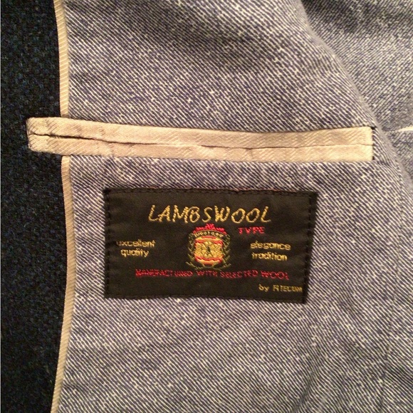 ZARA BASIC Blue-Black Wool Tweed One-Button Jacket - Small - Picture 4 of 5